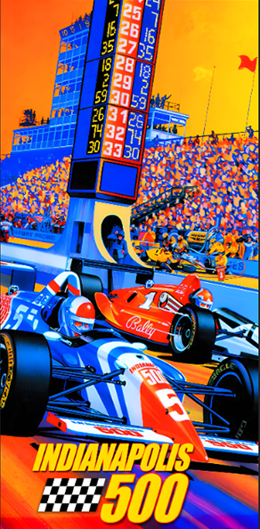 Tapis de protection vitre flipper Indianapolis 500  - Dimensions : 52cm x 106cm